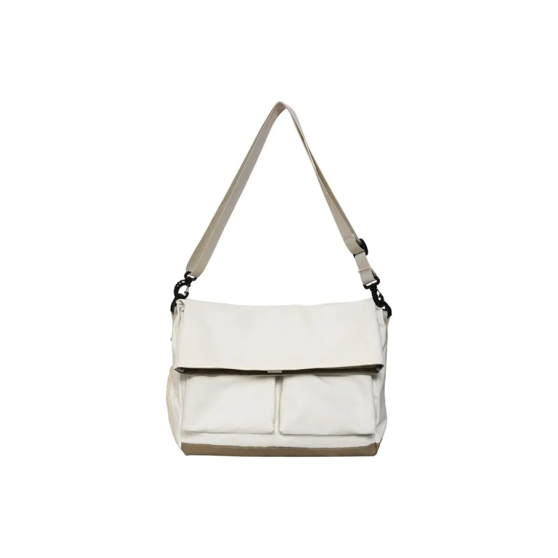 Moonshine Nylon Messenger Bag, Shoulder Bag, Crossbody Bag Unisex Black/White/Gray-4