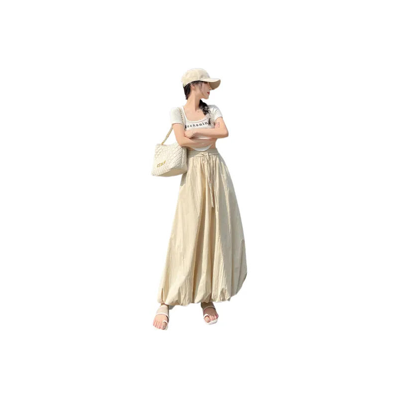 GUAILILUOLI Casual Long Skirt Women's-7