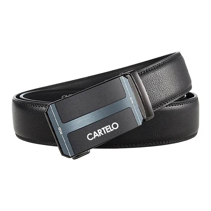 CARTELO Cow Split Leather Belts Men's Width 3.5CM-1