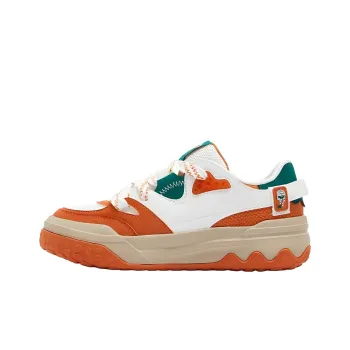 361° Shortbread Anti Slip Wear Resistant Low Top Skateboard Shoes Women's White Orange Green