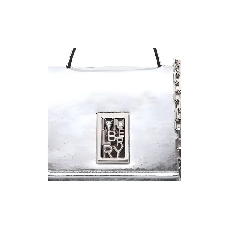 Mulberry Calfskin Handbag Women's Silver-4