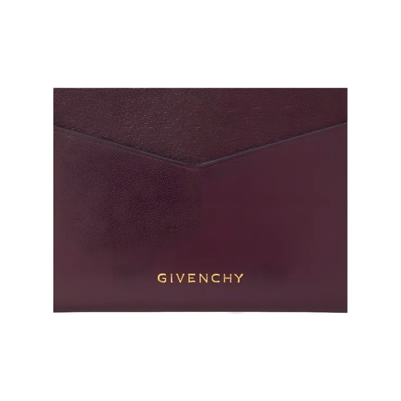 GIVENCHY 4G Calfskin Card Clip Card Holder Women's Burgundy-7