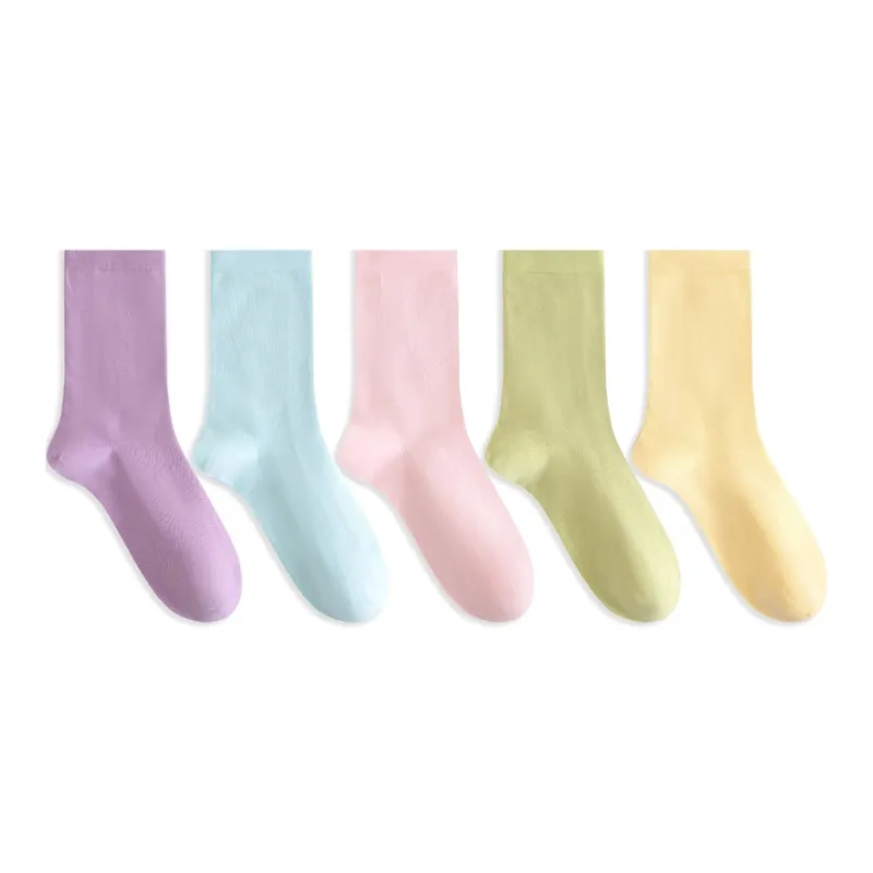 MIANWUQI Mid Calf Socks Women's 5 Pack-41