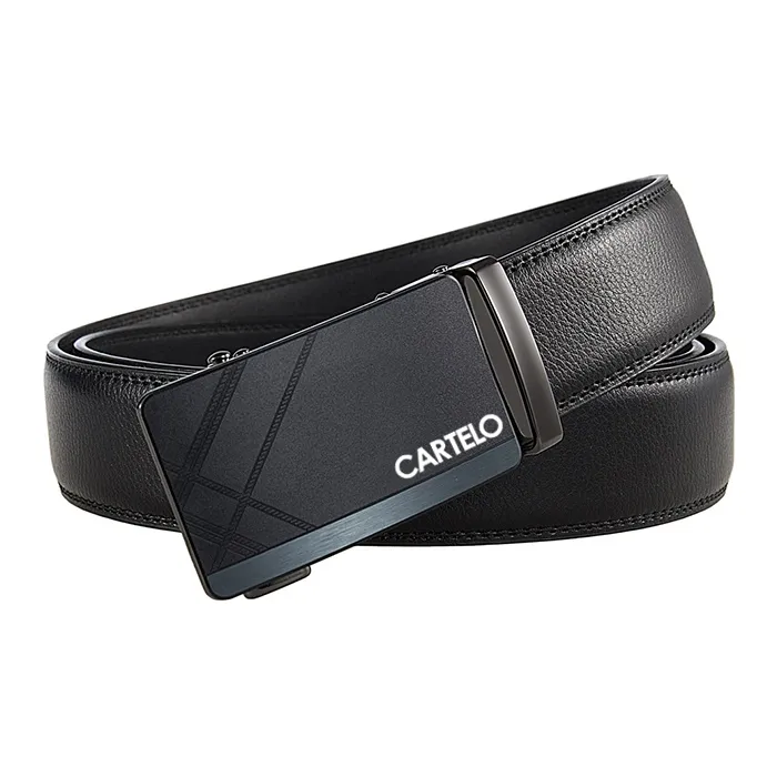 CARTELO Cow Leather Belts Men's Width 3.5CM-1