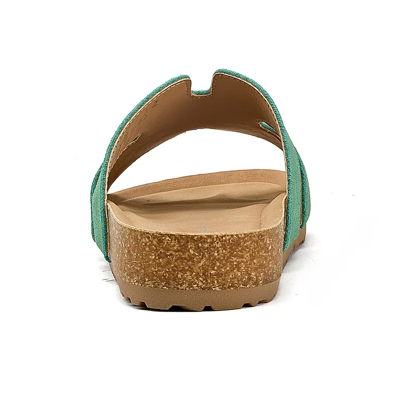 La Chapelle Abrasion Resistant One Strap Slippers Women's Green-4