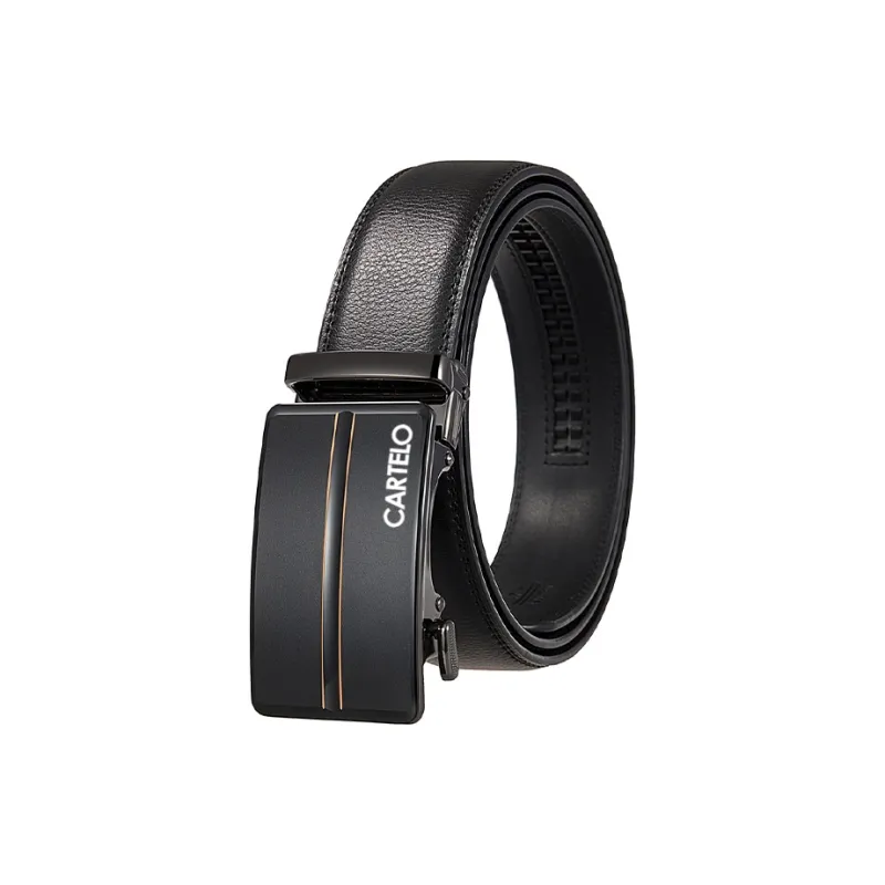 CARTELO Cow Split Leather Belts Men's Width 3.5CM-0