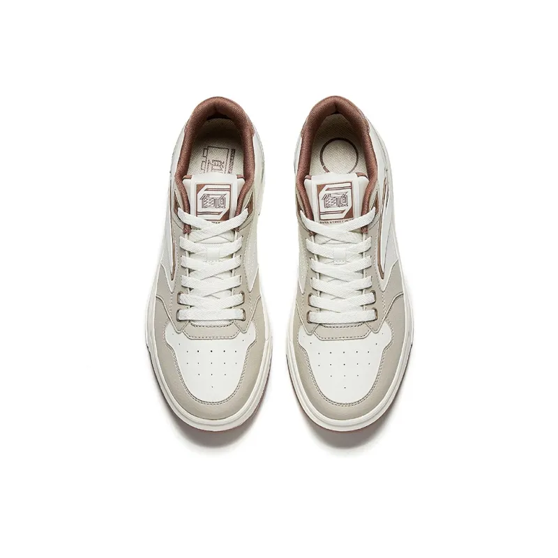 Anta Slip Resistant Shock Absorbers Low Top Skateboard Shoes Men's White Gray Umber-2