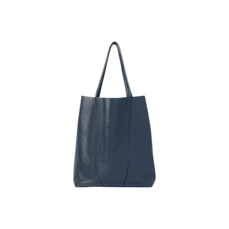 Chloe Cow Leather Tote Bag, Shopping Bag, Shoulder Bag Tubas Women's Tapestry Blue-3