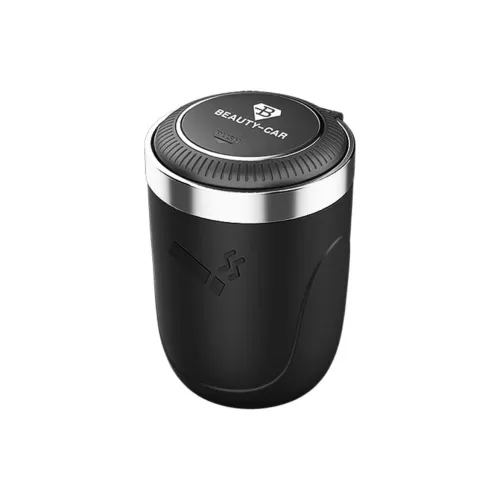 JIANYUJIAFANG Car Mounted Ashtray With Metal Liner, One Touch Lid Opening, Soft Light