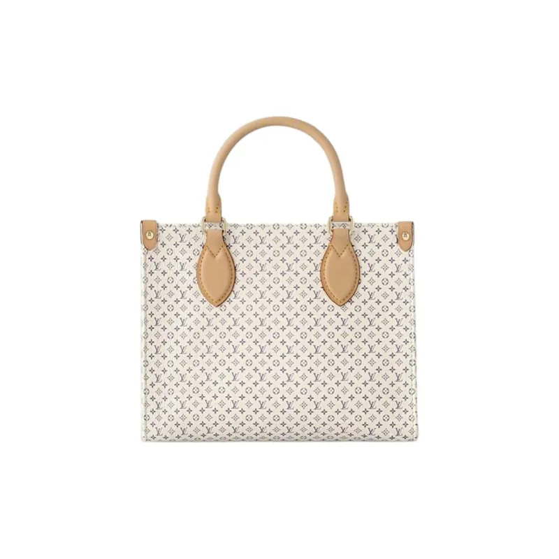 LOUIS VUITTON ONTHEGO Calfskin Tote Bag, Shopping Bag, Handbag Trumpets Women's Sky Blue-2