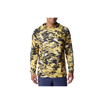 Columbia Collegiate PFGPFG Super Terminal Tackle Omni Shade™ Sweatshirt Men's Marine Blue Ripple Print