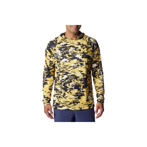 Columbia Collegiate PFGPFG Super Terminal Tackle Omni Shade™ Sweatshirt Men's Marine Blue Ripple Print