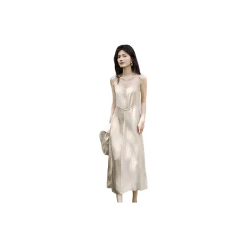 XWI Slip Dresses Women's Gray Beige Apricot