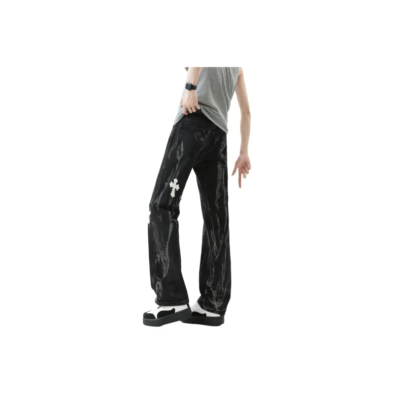 Menglaini Jeans Unisex Black-1