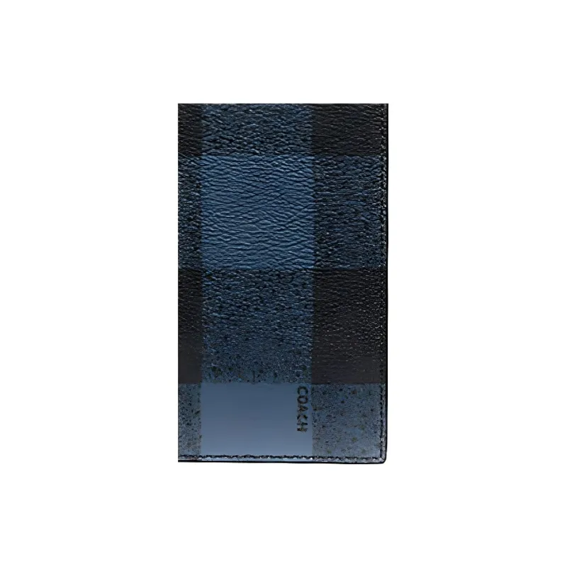 COACH Coated Canvas Passport Holder Unisex Blue/Black Antique Nickel-2
