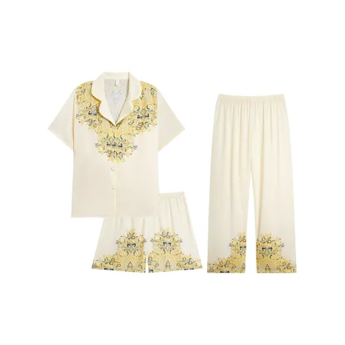 WANANNI Pajama Set Women's Apricot Yellow