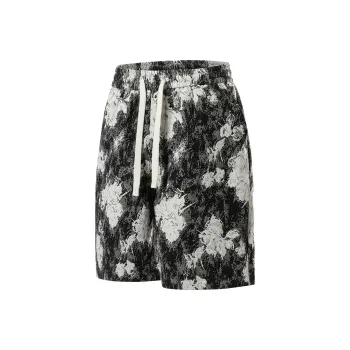 Vitocano Casual Shorts Unisex Black Floral