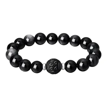 Lao Feng Xiang Natural Obsidian Bracelets Unisex