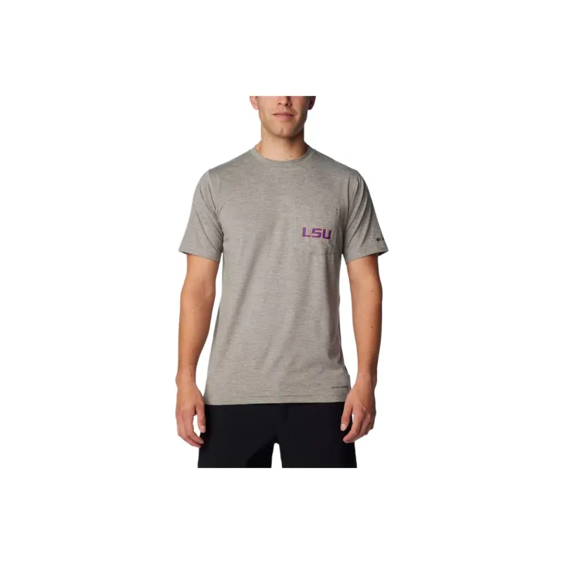 Columbia Collegiate Tech Trail Omni Shade™ T Shirt Men's Charcoal Gray-0