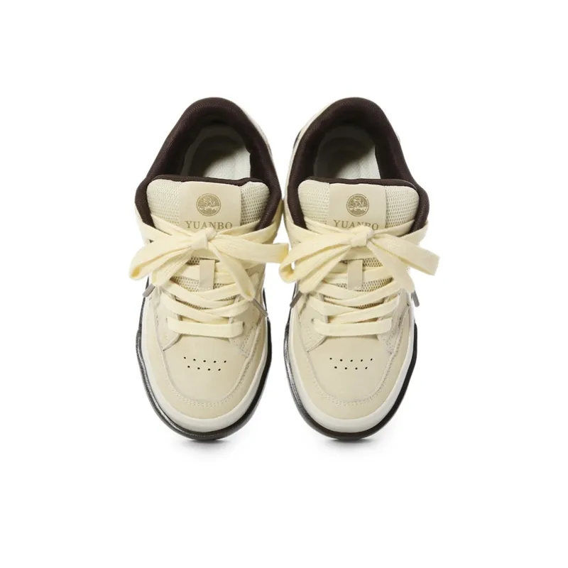 The New Age Family Low Top Skateboard Shoes Women's Yellow Brown-3