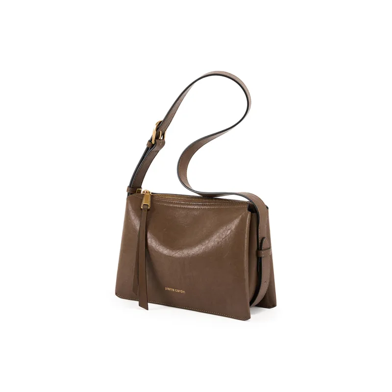 PIERRE CARDIN Top Grain Cow Leather Shoulder Bag, Crossbody Bag Regular Women's Black/Burgundy/Khaki-9