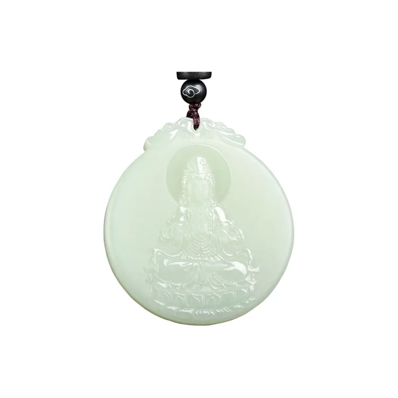 WANYUHUN Hetian Jade Pendants White Jade Unisex-0
