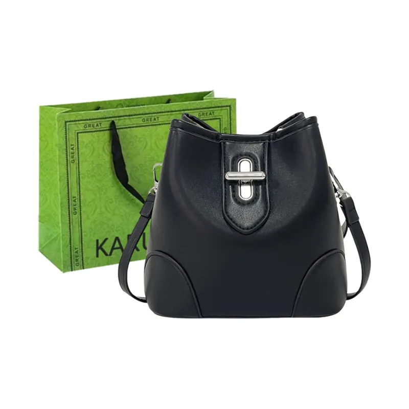 KARUISHA PU Bucket Bags Crossbody Bag, Shoulder Bag Women's White/Blue & Brown/Black-8