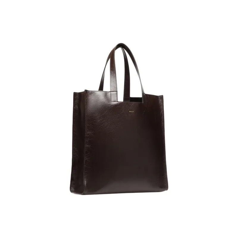 BALLY Calfskin Tote Bag, Shopping Bag, Handbag Men's Brown-1