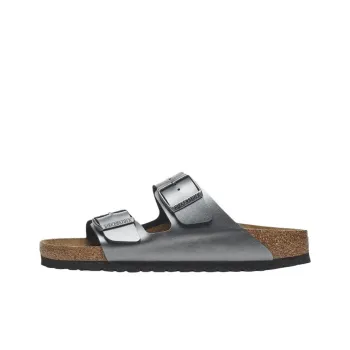 Birkenstock Arizona Slide Slippers Unisex Silver Black