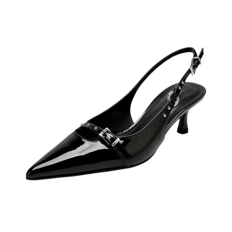 Puppytown Slim Heel High Heels Women's Black-0