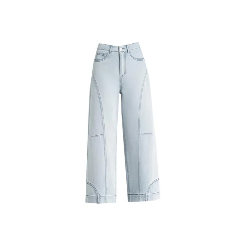 You cow me pants Jeans Women's White Blue-0