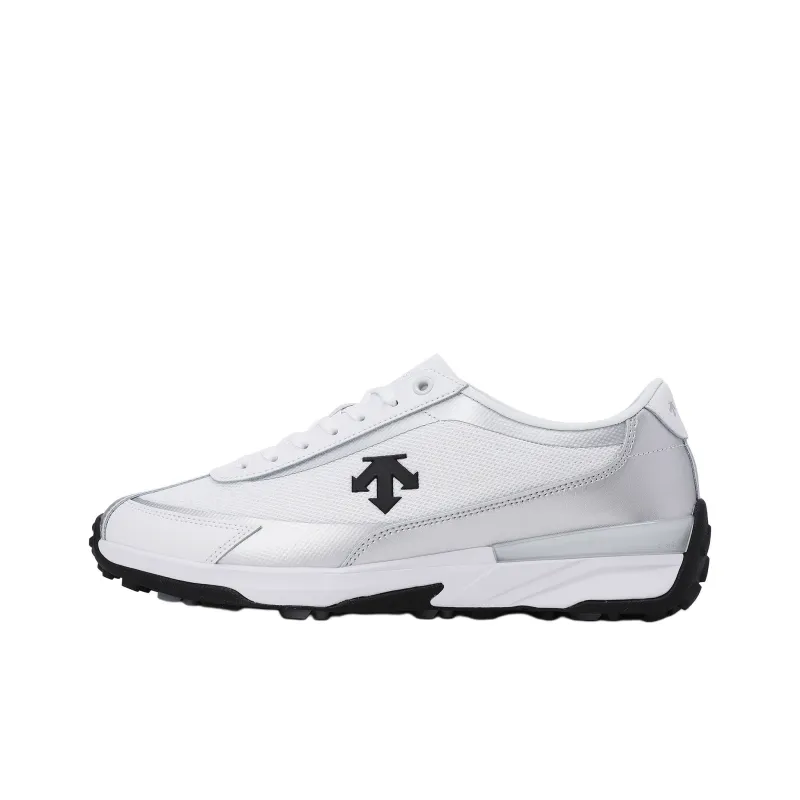 DESCENTE Chron Anti Slip Wear Resistant Low Top Golf Shoes Unisex White Silver-0