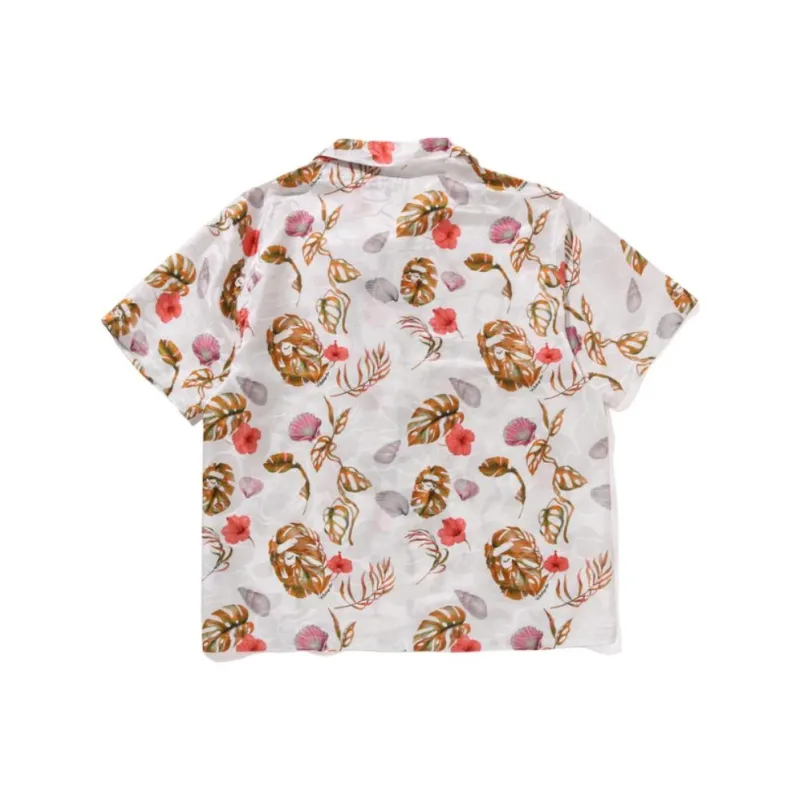 Bape Vacation Pattern Open Collar Ss Shirt-5