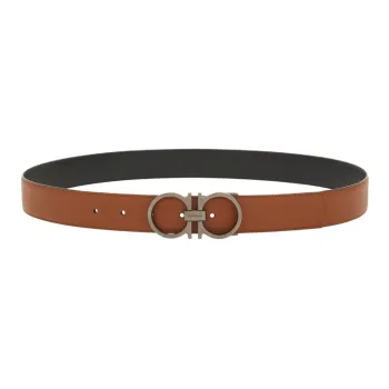 FERRAGAMO Leather Belts Men's Brown 3.5CM