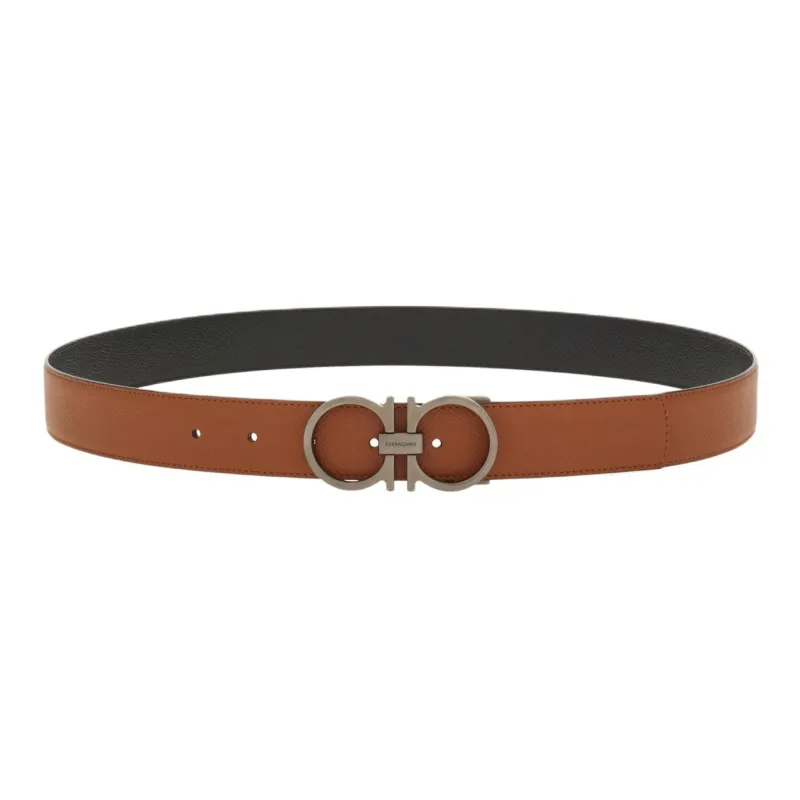 FERRAGAMO Leather Belts Men's Brown 3.5CM-0