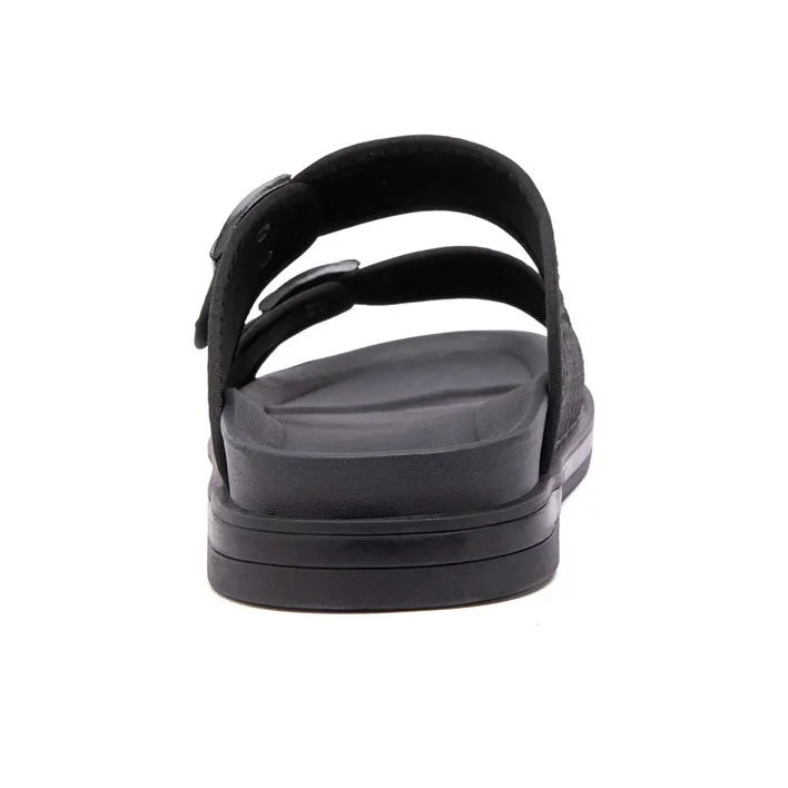 JOSINY Rubber Sole Abrasion Resistant Slide Slippers Men's Black-2