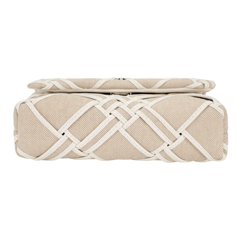 TORY BURCH Kira Canvas Bag, Crossbody Bag, Shoulder Bag Mini Women's White-3