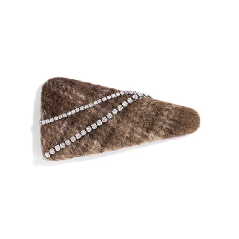 EVITA PERONI Faux Crystal Hair Clips Women's Orange Brown-0