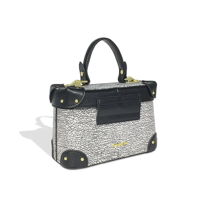 MACK JODAER Synthetic Leather Box Bag, Shoulder Bag, Crossbody Bag, Handbag Regular Women's Black-4