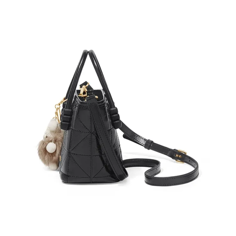 CinvaiKrose Synthetic Leather Shoulder Bag, Crossbody Bag, Mom's Handbag Trumpets Women's Ecru/Black-8