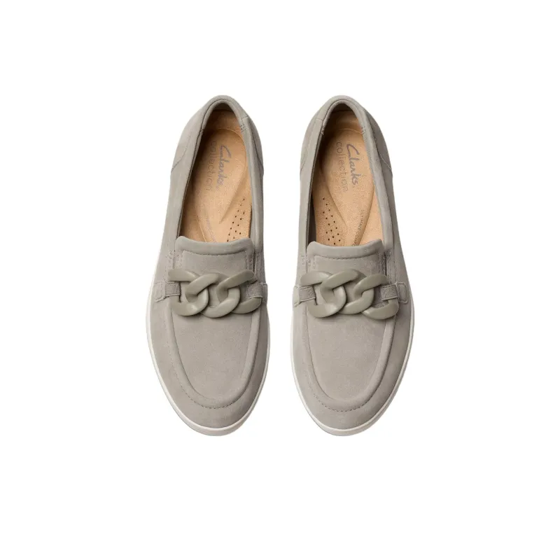Clarks Zylah May Loafers 5cm Women's Stone Color-3