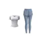 [Two-Piece Set]Gray Belly+Gray Lake Blue