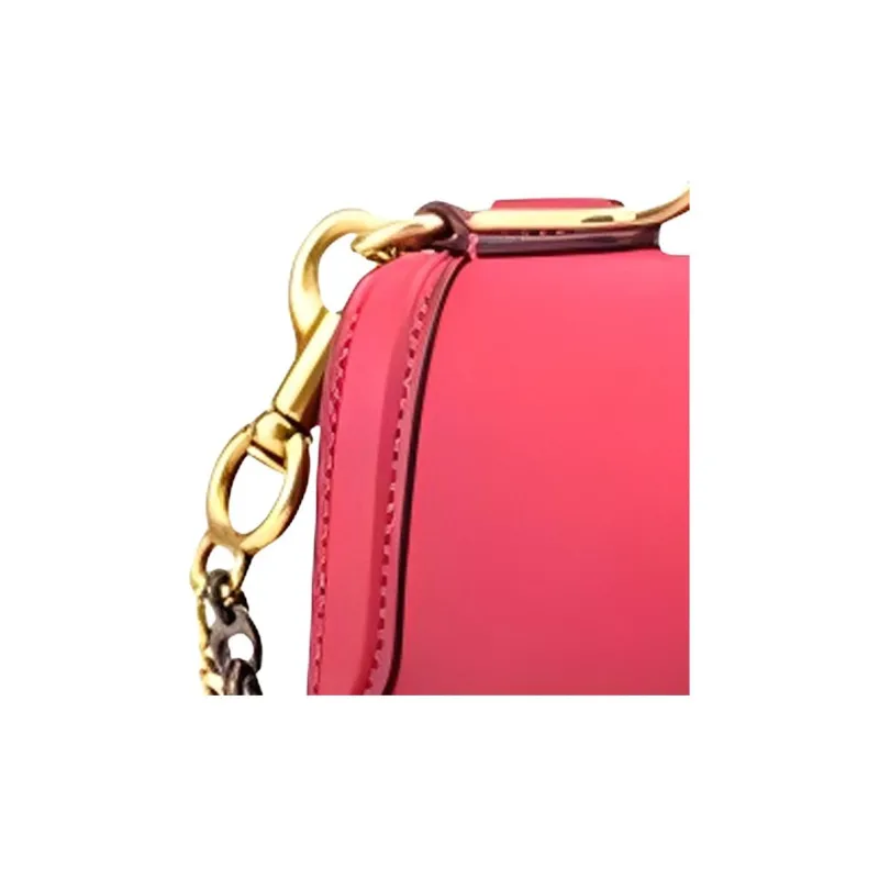 COACH Riley Leather Trunk Bag Small Square Bag One Shoulder Handbag Mini Women's Pink-1