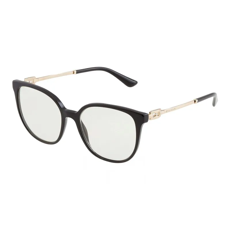 BVLGARI Plastic Irregular Shape Sunglasses Women's Black-3