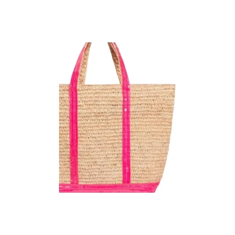 Vanessa Bruno Raffia Handbag Medium Size Women's Neon Pink-4