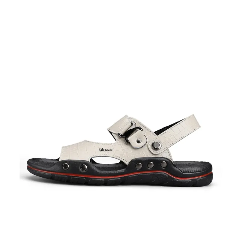 Wen Nai Beach Sandals Men's Ecru-0