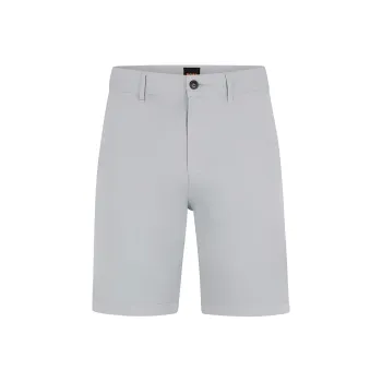 HUGO BOSS SS24 Slim Fit Shorts In Stretch Cotton Twill Casual Shorts Men's Light Gray