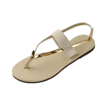 Havaianas You Metallic Beach Sandals Women's Light Beige Gray