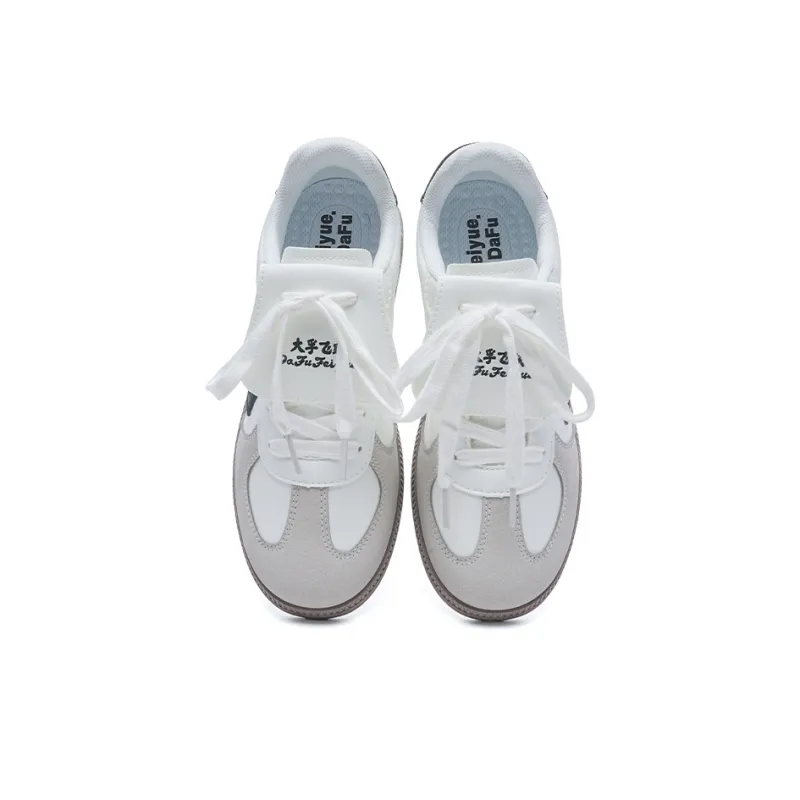 Dafu Leaps Forward Anti Slip Wear Resistant Low Top Skateboard Shoes Women's White Black-3