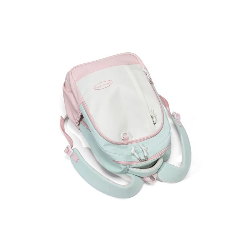 CinvaiKrose Fabric Short Trip Backpack Travel Backpack Laptop Bag Regular Women's Green/Beige Yellow-3